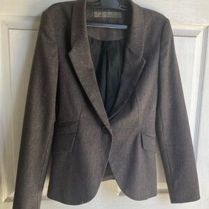 Zara Brown Blazer Modern Tailored Suit Jacket